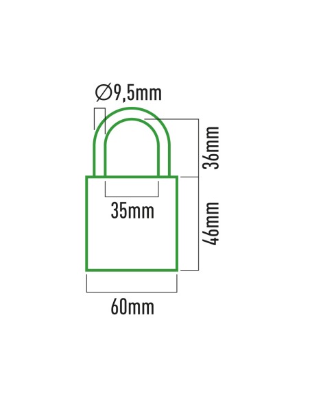 Candado de latón arco normal 60 mm