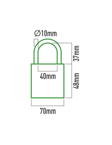 Candado de latón arco normal 70 mm