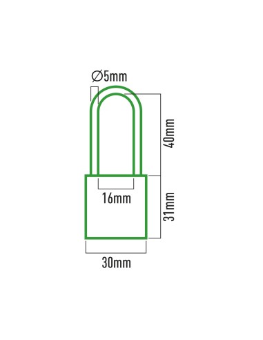 Candado latón arco largo 30 mm