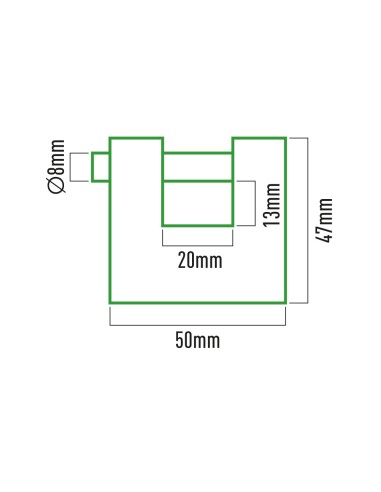 Candado de latón reforzado de seguridad 50 x 47...