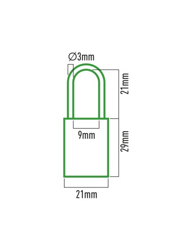 Candado de latón con combinación 21 mm