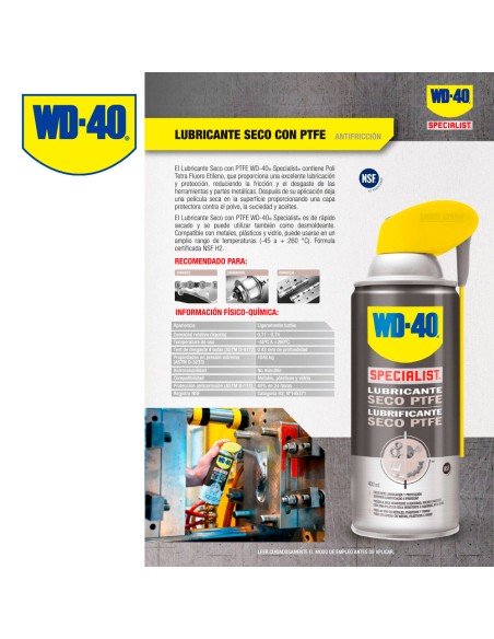 Specialist lubricante en seco 400ml wd40 34382