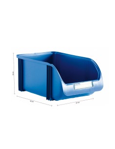 Gaveta apilable 27cm color titanium azul