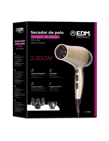 Secador de pelo con difusor 1800 - 2200 w
