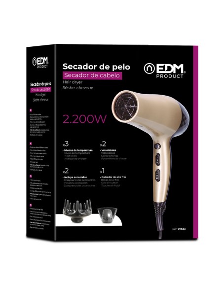 Secador de pelo con difusor 1800 - 2200 w