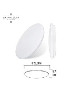 Aplique led circular de superficie 12 w 4000 k 1160 lm ø25,5 x 6,2 cm 2