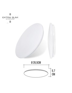 Aplique led circular de superficie 12 w 6500 k 1160 lm ø25,5 x 6,2 cm 2