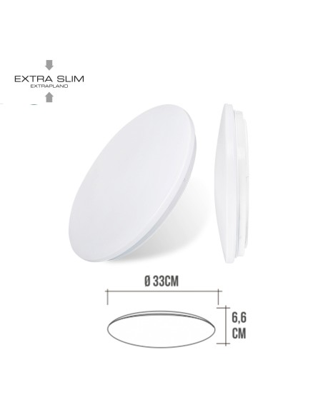 Aplique led circular de superficie 18 w 4000 k 1820 lm ø32,5 x 6,2 cm