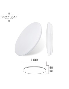 Aplique led circular de superficie 18 w 6500 k 1820 lm ø32,5 x 6,2 cm 2