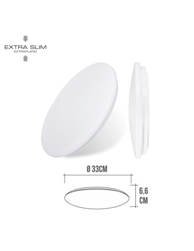 Aplique led circular de superficie 18 w 6500 k...