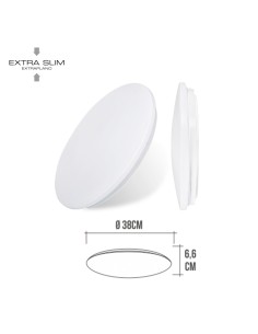 Aplique led circular de superficie 24 w 4000 k 2490 lm ø38 x 6,2 cm 2