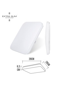 Aplique led cuadrado extraplano de superficie 12 w 4000 k 1160 lm 27,5 x 27,5 x 6,2 cm 2