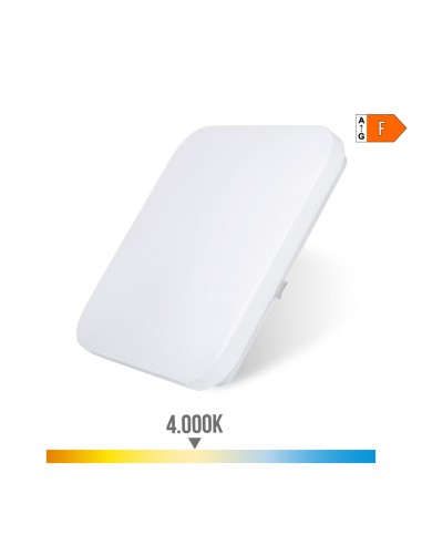 Aplique led cuadrado extraplano de superficie 18 w 4000 k 1820 lm 33 x 33 x 6,9 cm