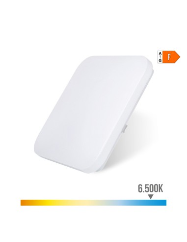 Aplique led cuadrado extraplano de superficie 18 w 6500 k 1820 lm 33 x 33 x 6,9 cm