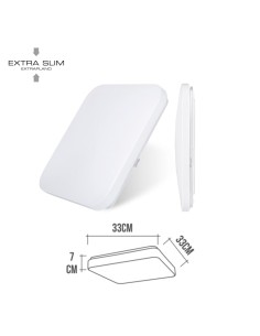 Aplique led cuadrado extraplano de superficie 18 w 6500 k 1820 lm 33 x 33 x 6,9 cm 2