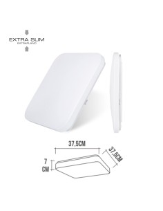 Aplique led cuadrado extraplano de superficie 24 w 4000 k 2490 lm 36,7 x 36,7 x 6,2 cm 2