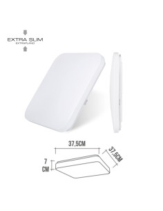 Aplique led cuadrado extraplano de superficie 24 w 6500 k 2490 lm 36,7 x 36,7 x 6,2 cm 2