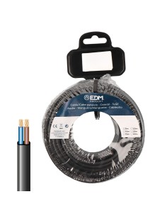 Carrete cable paralelo plano vvk(h2) 06/1kv 2 x 2,50 mm² negra, 10 m
