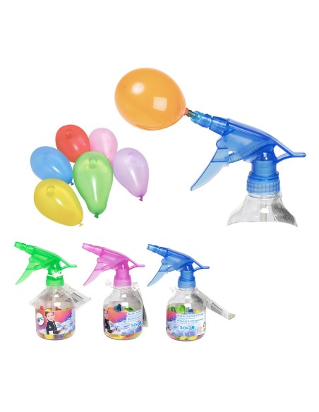 Sifon de globos de agua (50 globos) 17x7cm colores / modelos surtidos