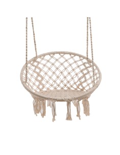 Columpio bali de algodon con flecos ø 82 x 123 cm, color crema