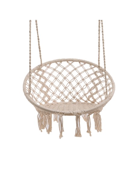 Columpio bali de algodon con flecos ø 82 x 123 cm, color crema