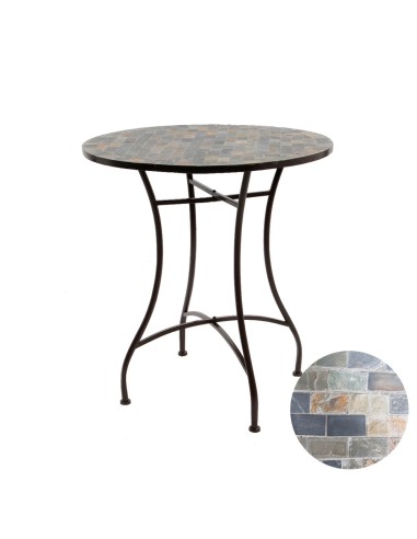 Mesa metalica/mosaico stuttgart color marron para exterior ø 70 x 77 cm