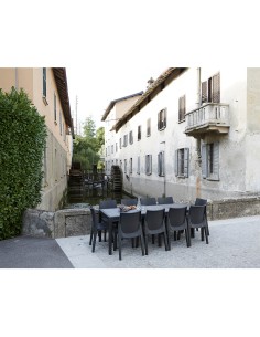 Mesa extensible color antracita para exterior 72 x 150 / 220 x 90 cm 2