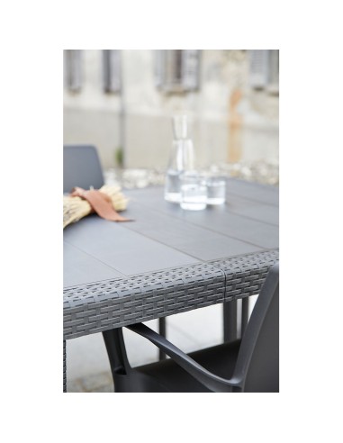 Mesa extensible color antracita para exterior...
