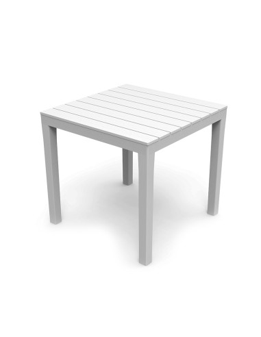 Mesa cuadrada bali color blanco para exterior 78 x 78 x 72 cm