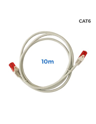 Cable utp cat.6 latiguillo rj45 cobre lszh gris 10 m