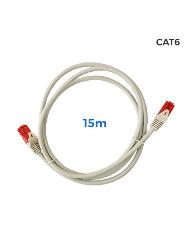 Cable utp cat.6 latiguillo rj45 cobre lszh gris 15 m