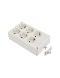 Base bipolar 6 tomas t/tl 10/16a 250v rectangular color blanco