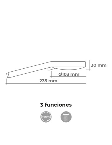 Mango de ducha anticalcareo round 3 funciones...
