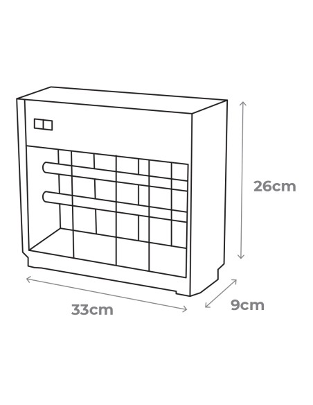Mata insectos profesional eléctrico 2x8w 50m² 33x9x26cm color cromo/negro edm