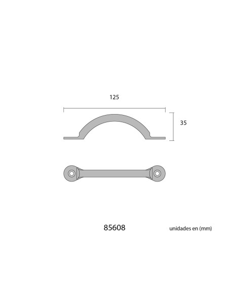 Tirador 125mm h° negro edm