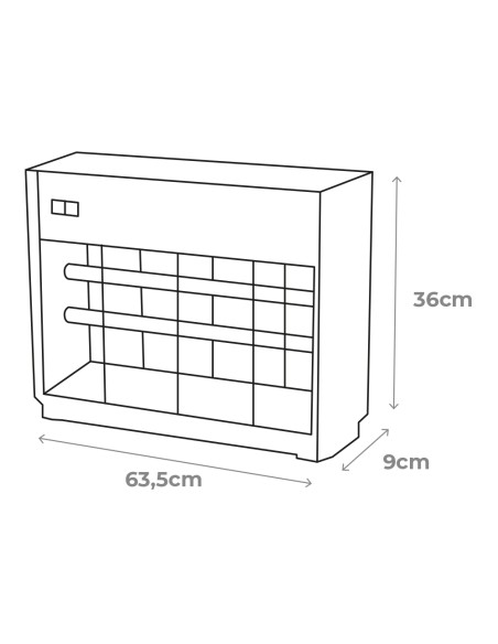 Mata insectos profesional eléctrico 2x20w 150m² 64x10x36cm color cromo/negro edm