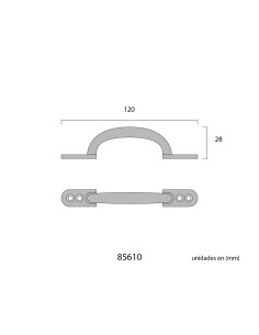 Tirador plano 120mm h° negro edm 2