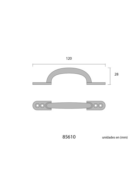 Tirador plano 120mm h° negro edm