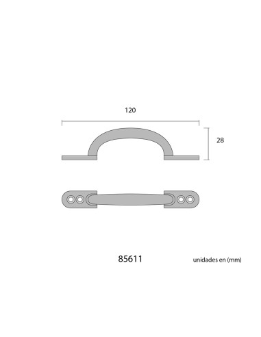 Tirador plano 120mm h° antiguo edm