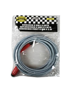 Desatascador de tuberias metalico 5m x 8mm