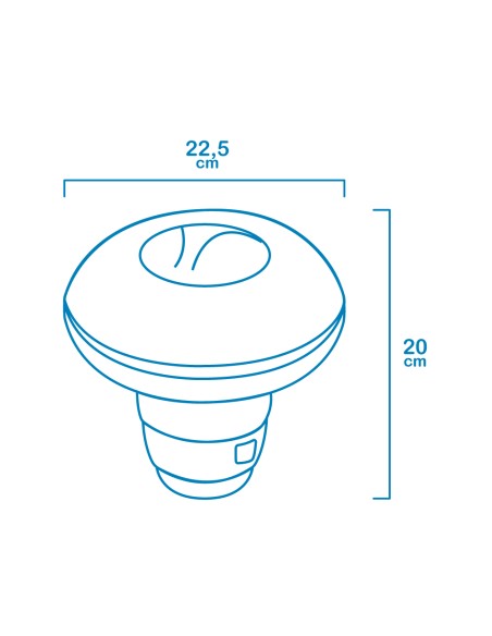 Dispensador grande de quimicos flotante (granulado o pastillas) ø 22,5 x 20 cm