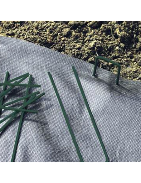 Grapas metalicas color verde 17 x 3,5 cm, 10 unidades