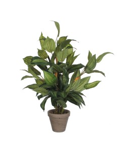 Hosta verde pvc con maceta gris