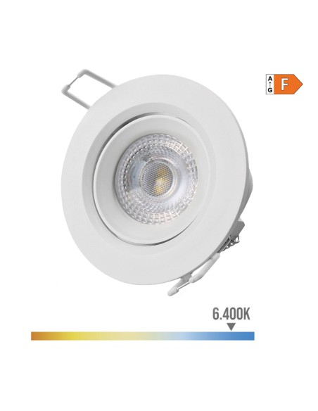 Downlight led empotrable redondo 5 w 6400 k luz fria color blanco ø9 cm