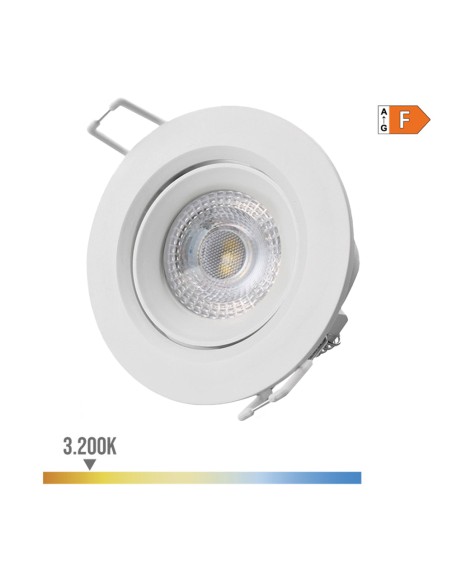 Downlight led empotrable redondo 5 w 3200 k luz calida color blanco ø9 cm