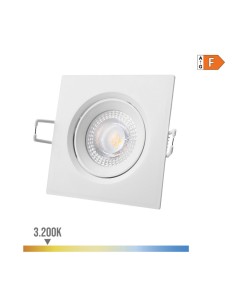 Downlight led empotrable cuadrado 5 w 3200 k luz calida color blanco 9 x 9 cm
