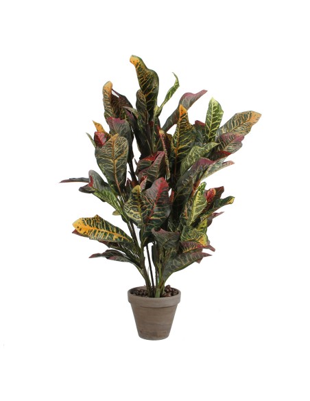 Croton verde pvc con maceta gris