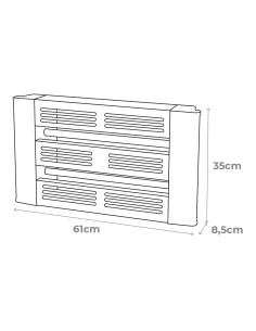 Atrapa insectos con placa adhesiva 2x15w 100m² 61x8,5x35cm 2