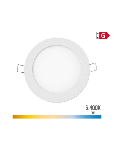 Mini downlight led empotrable redondo 6 w 6400 k luz fria color blanco ø11,7 cm