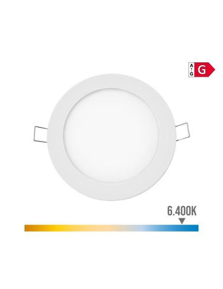 Mini downlight led empotrable redondo 6 w 6400 k luz fria color blanco ø11,7 cm